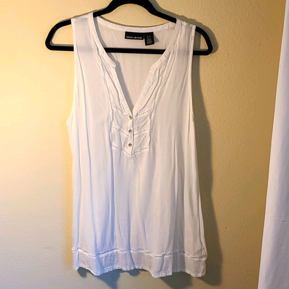 White DKNY Jeans BREEZY SUMMER TOP SIZE XL